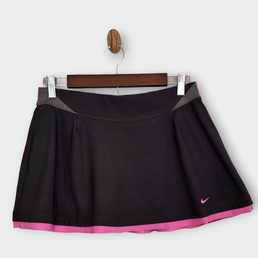 Nike Dri-Fit Skirt Women's Medium Brown Pink Shorts Tennis Golf Athleisure Skort